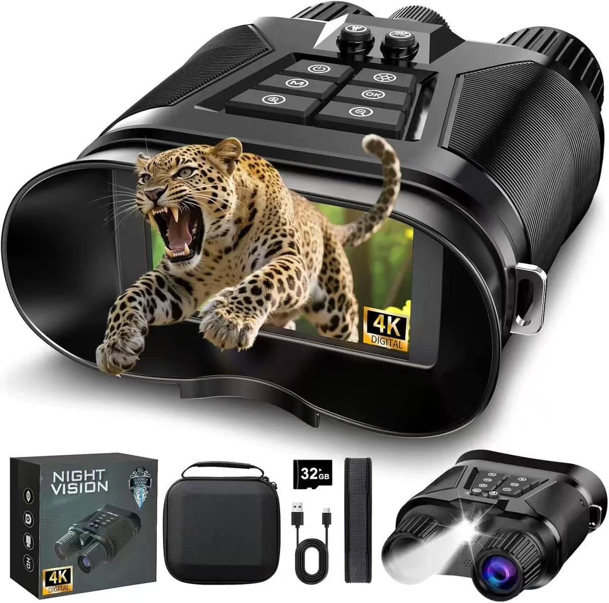 ExploreVision Bino Pro – 4K Full-Color Night Vision Binocular